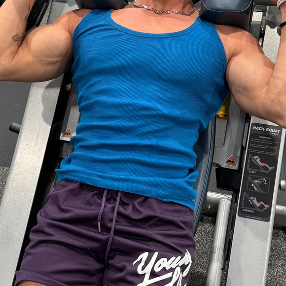 CALVIN KLEIN MEN TEAL BLUE TANK TOP VEST SHIRT COWBOY STEEL RIBBED COTTON ACTIVE - Picture 16 of 16